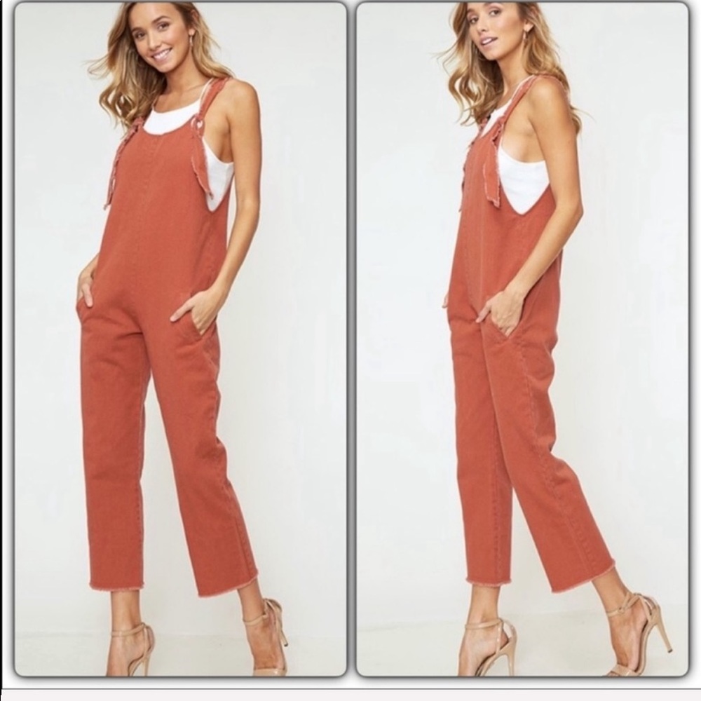 Brynns Rusty Fringe Overalls - Picture 1 of 5